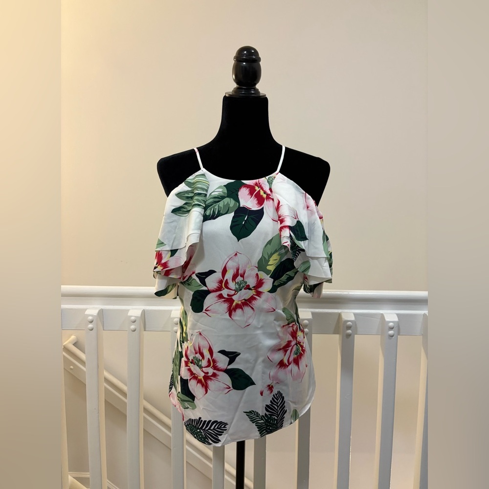 Banana Republic Floral Cold Shoulder Top